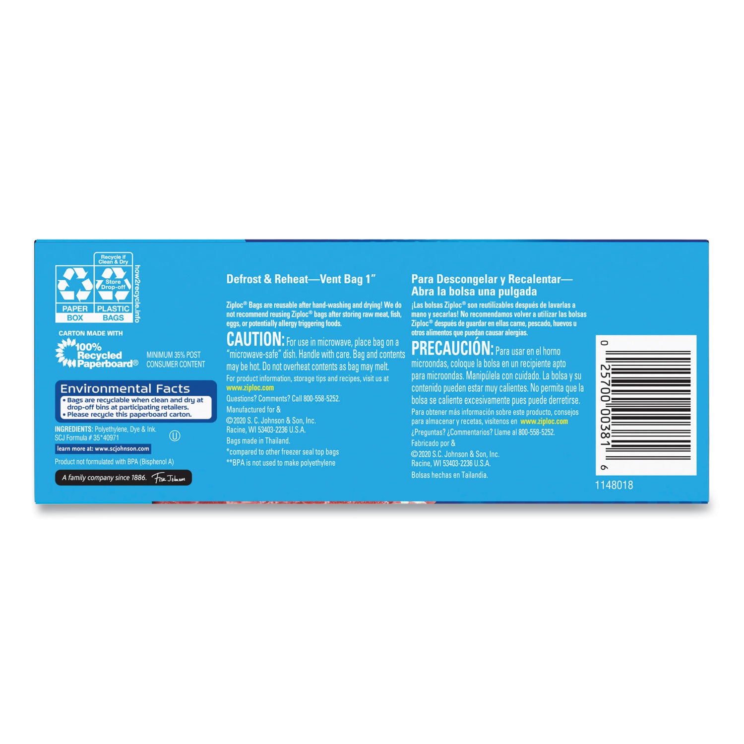 Zipper Freezer Bags, 32 oz, 6.97" x 7.7", Clear, 38 Bags/Box, 9 Boxes/Carton