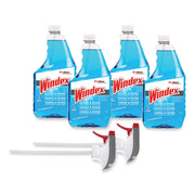 Windex Glass & More Streak-Free Cleaner, Fresh Scent, 32 fl oz Blue Bottle, 4 Bottles per Carton