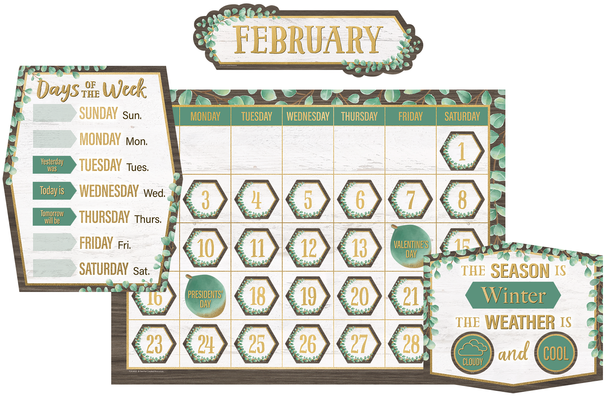 Eucalyptus Calendar Bulletin Board