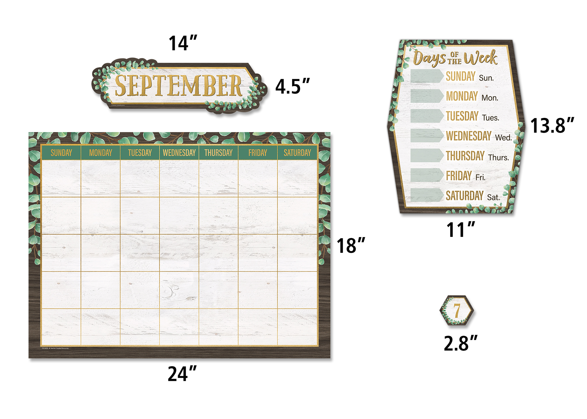 Eucalyptus Calendar Bulletin Board