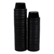 Souffle/Portion Cups, 2 oz, Plastic, Black, 125/Sleeve, 20 Sleeves/Carton