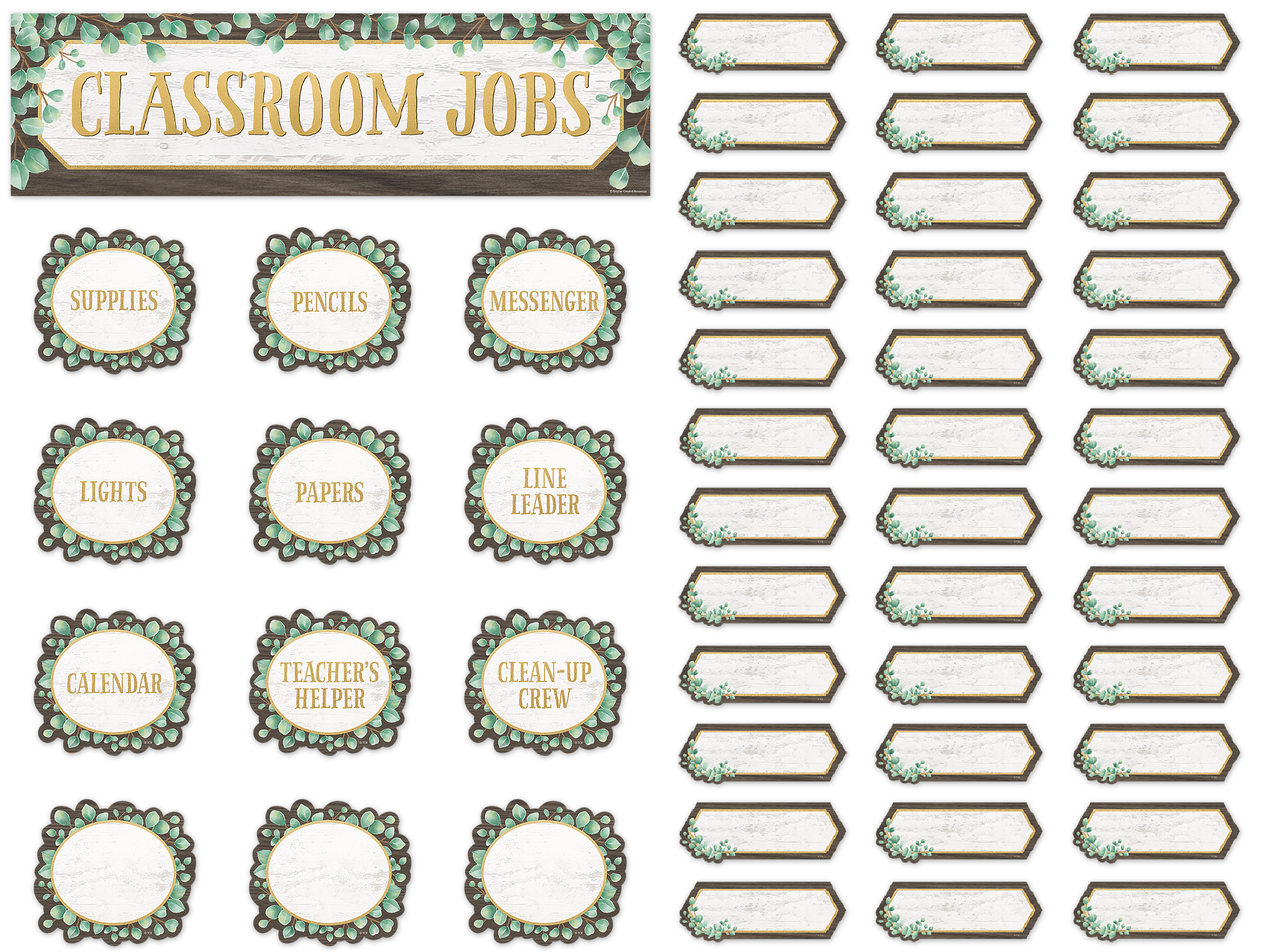 Eucalyptus Classroom Jobs Mini Bulletin Board