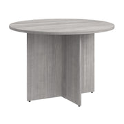 Bush Business Furniture 42-inch Round Conference Table with Wood Base in Platinum Gray - 41.38" Width x 41.38" Depth x 28.65" Height