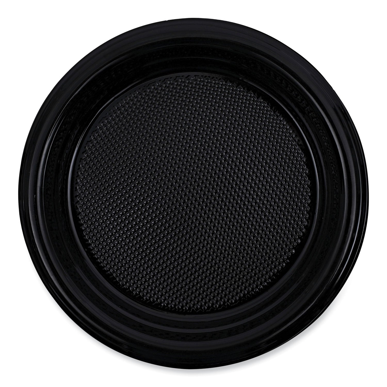Hi-Impact Plastic Dinnerware, Plate, 6" Dia, Black, 1,000/carton