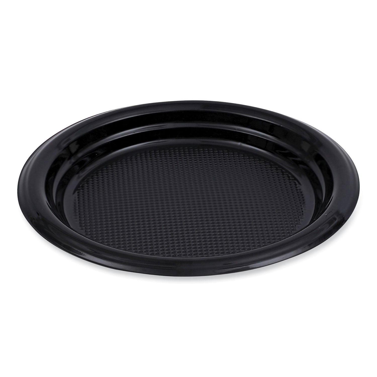 Hi-Impact Plastic Dinnerware, Plate, 6" Dia, Black, 1,000/carton