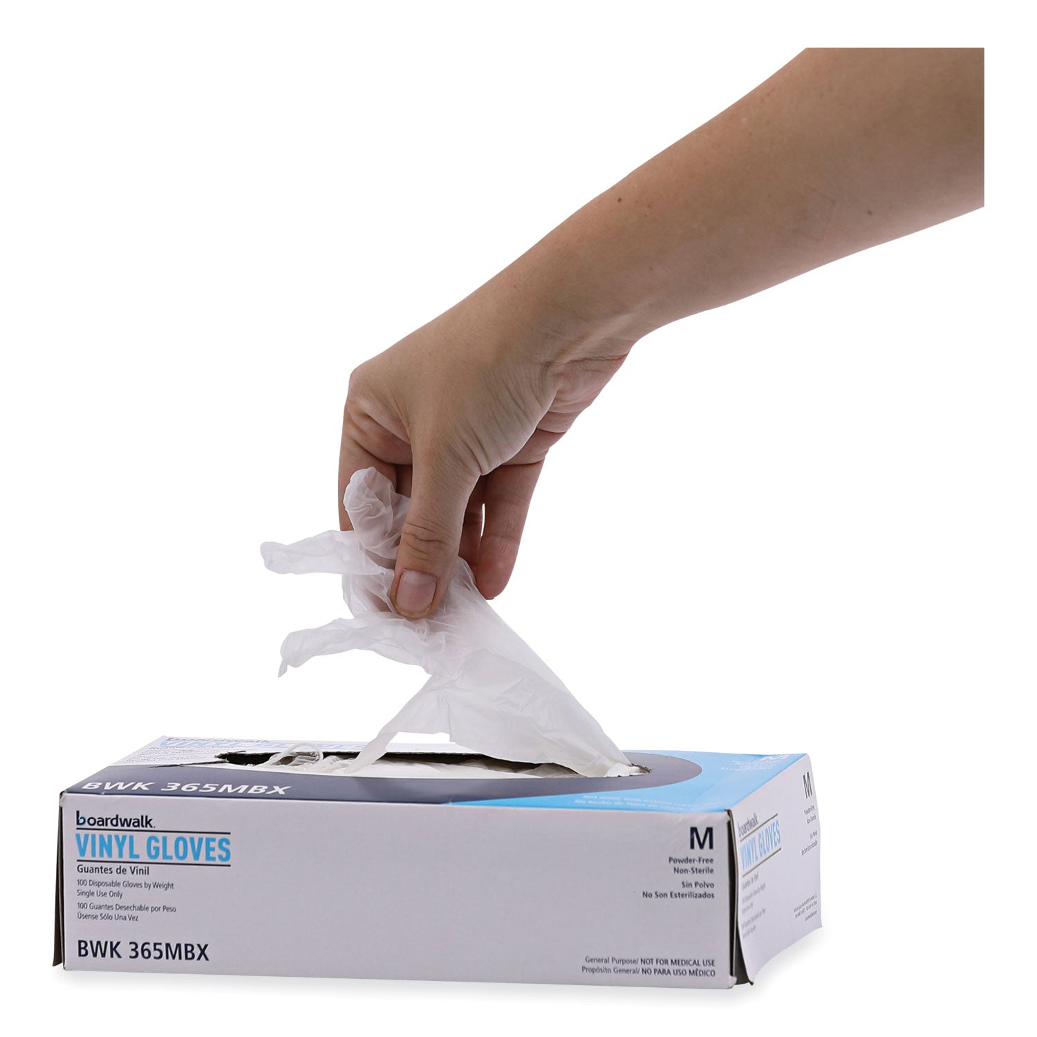 General Purpose Vinyl Gloves, Powder/Latex-Free, 2.6 mil, Medium, Clear, 100/Box