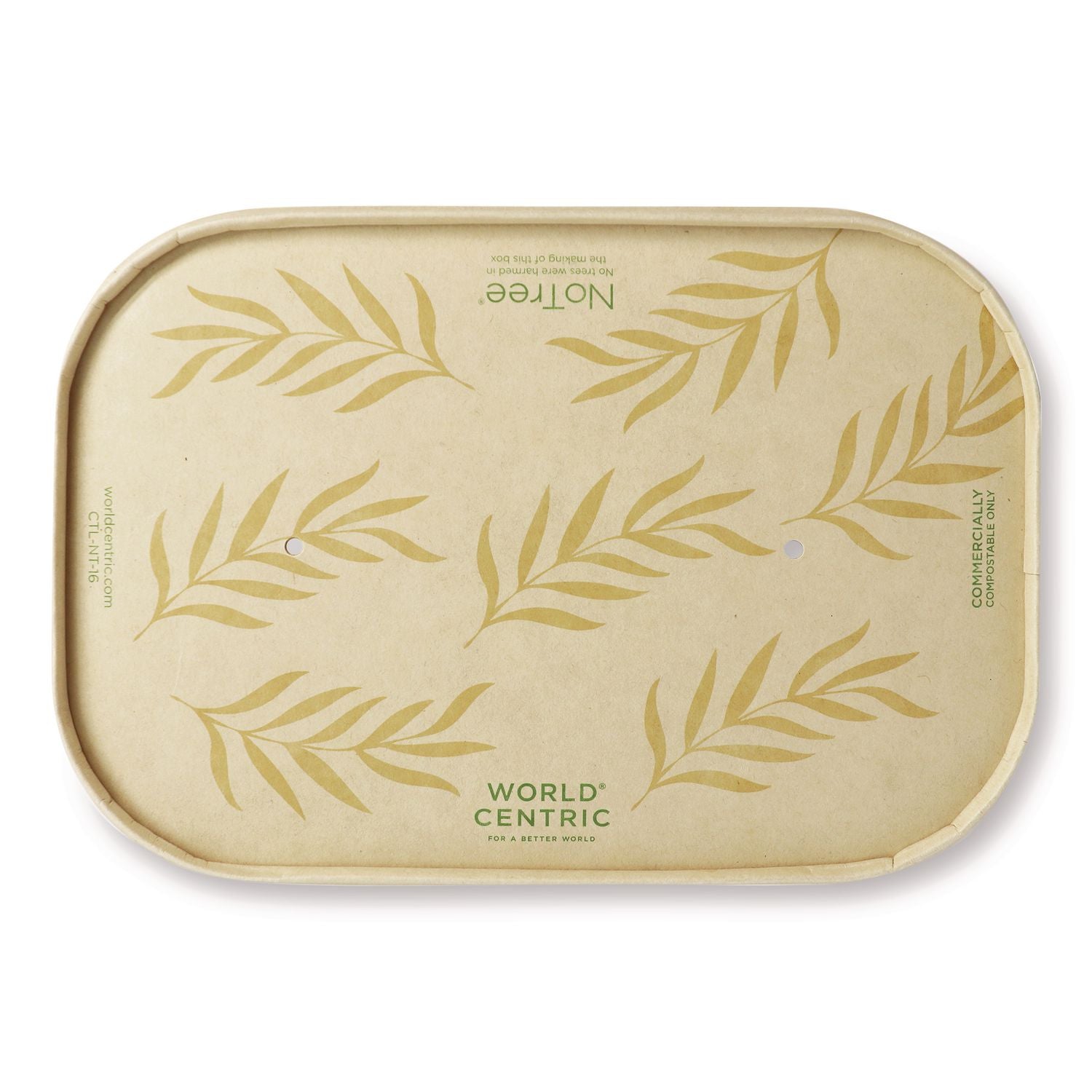 Paper Lids for Containers, 4.7 x 6.8 x 0.8, Natural, Paper, 300/Carton
