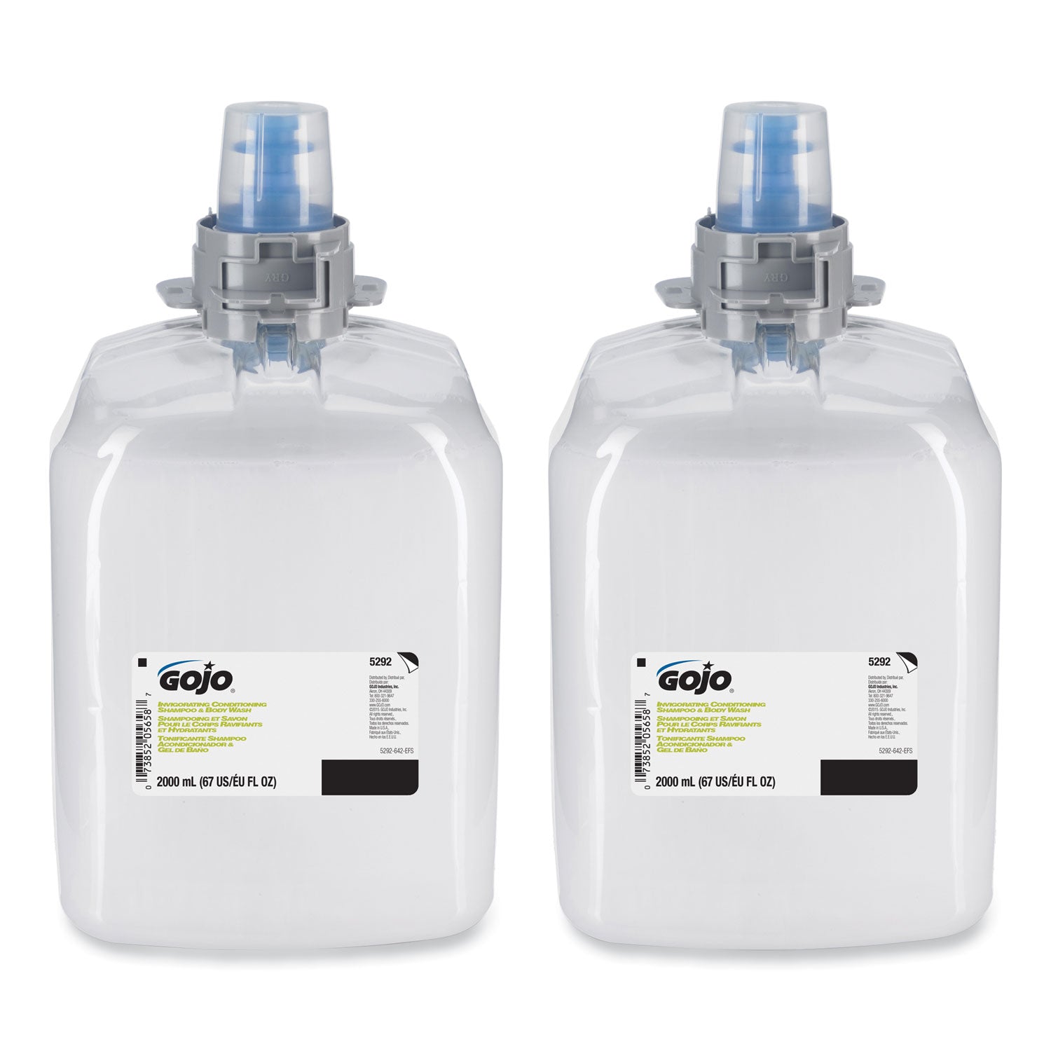 Botanical Scent - 67.6 fl oz (2 L) - Pump Bottle Dispenser - Body, Hair - Clear - Moisturizing - Bio-based - 2 / Carton