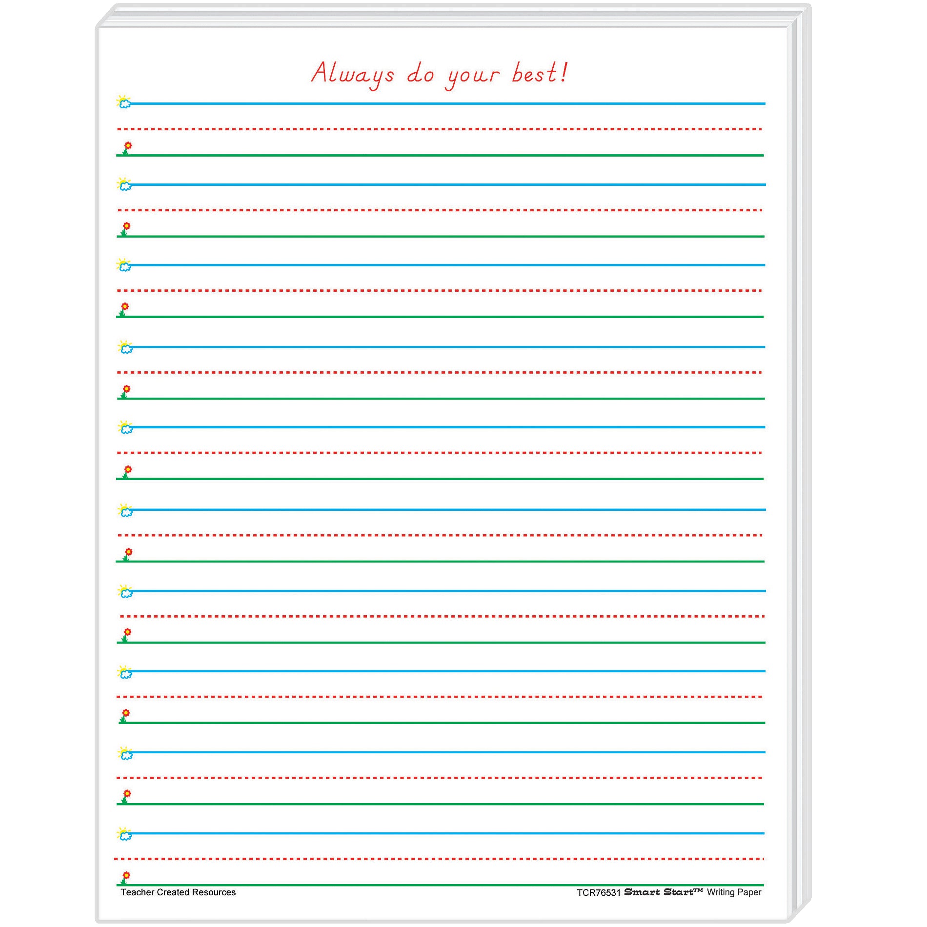 Smart Start 1-2 Writing Paper: 100 Sheets