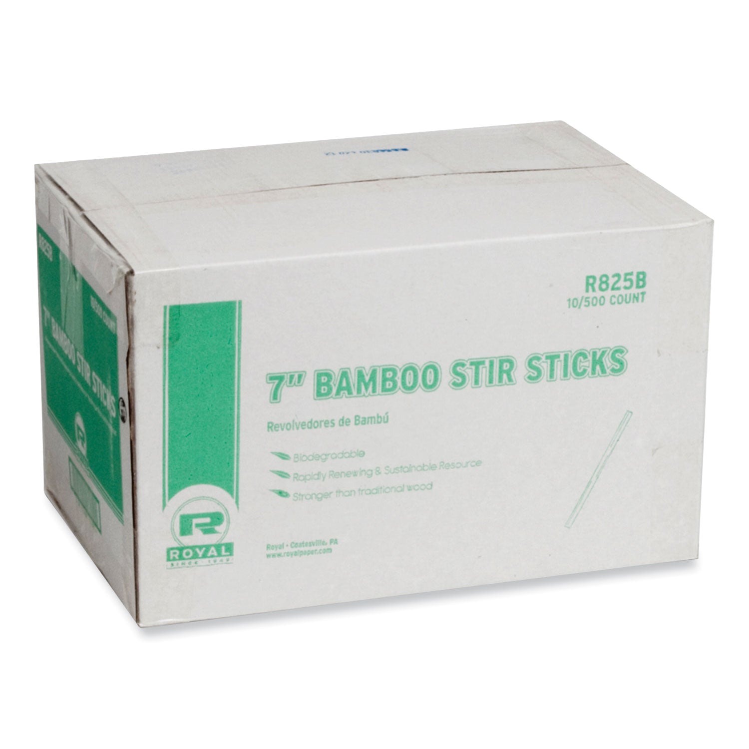 Bamboo Stir Sticks, 7" Natural, 5,000/Carton