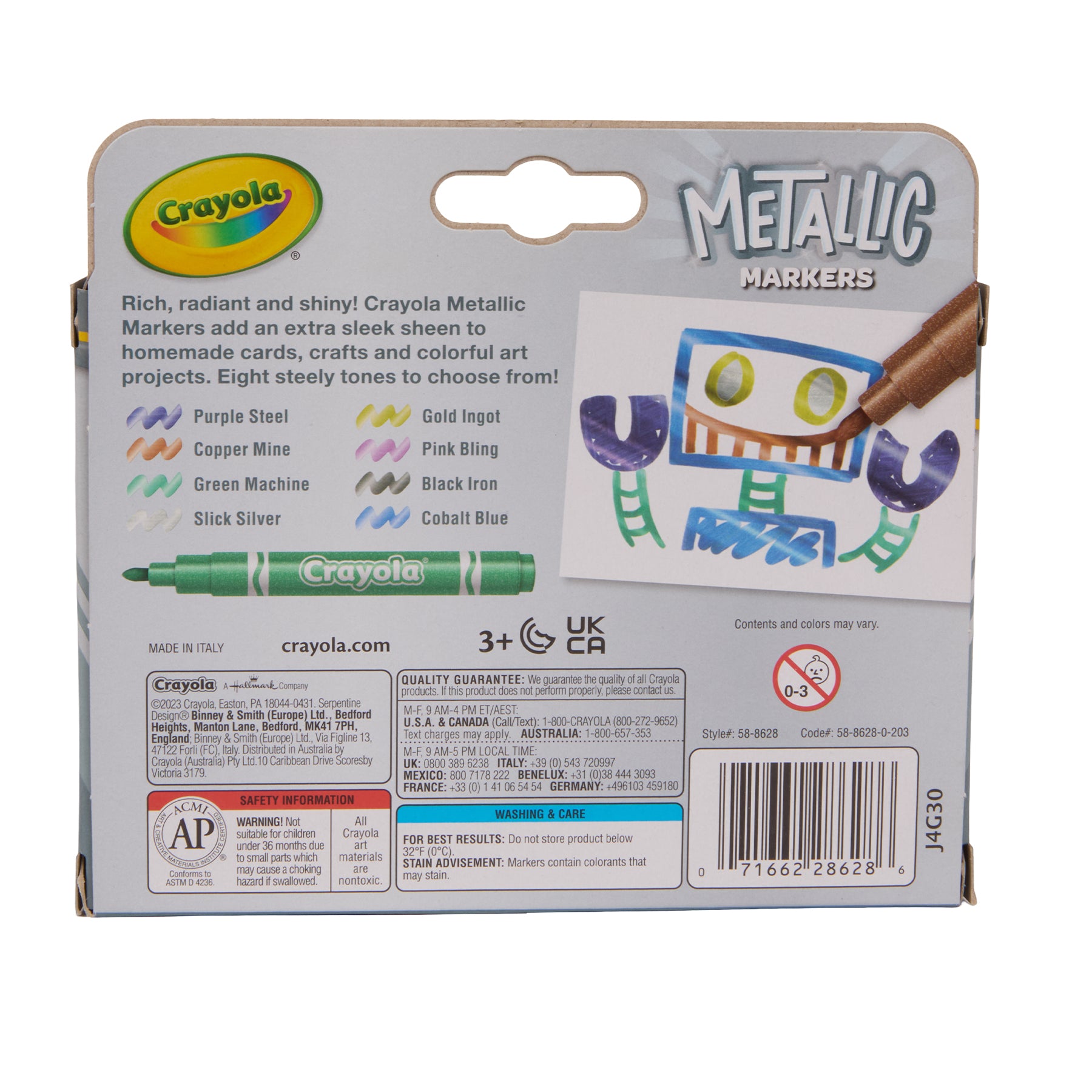 Metallic Markers, 8 Per Pack