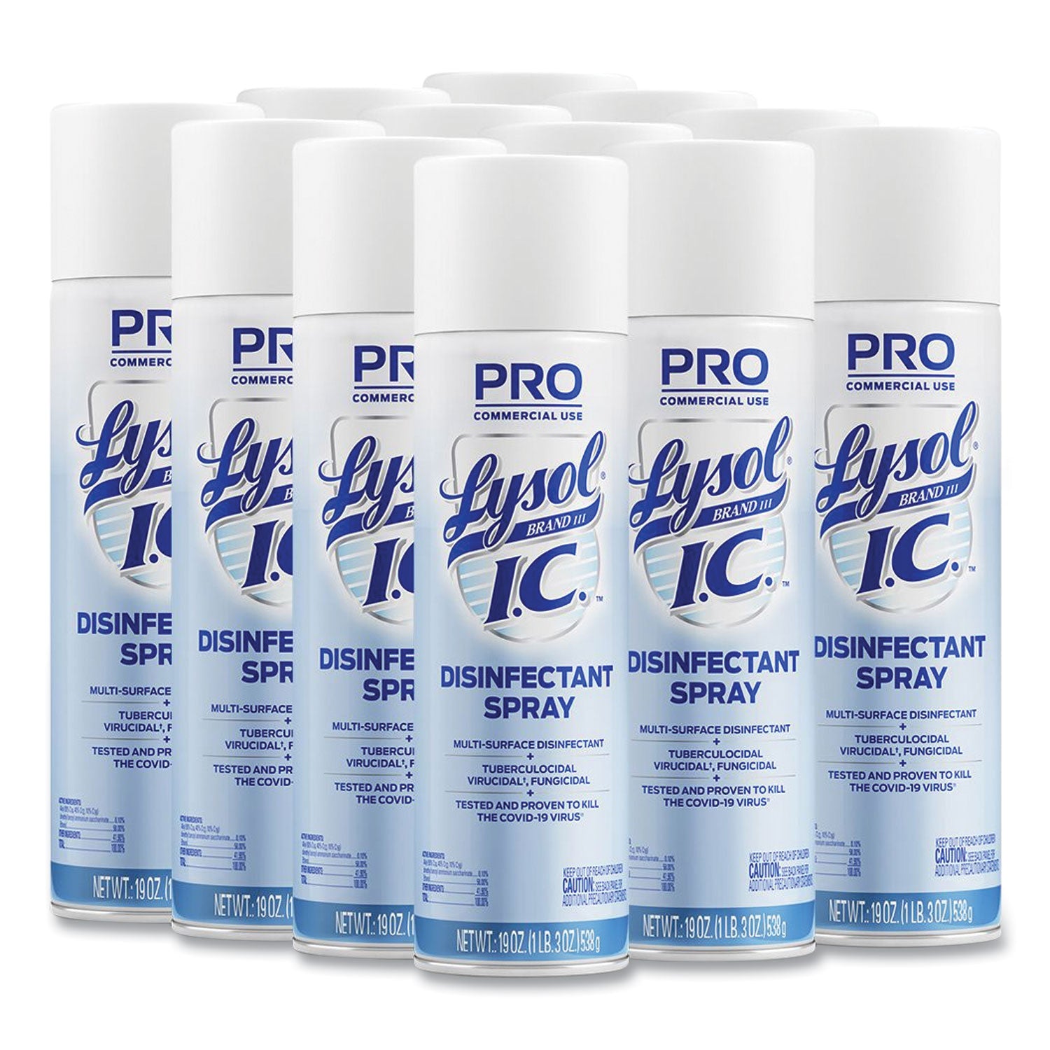 Lysol I.C. Disinfectant Spray, Aerosol, Clear, 19 fl oz, 12/Carton