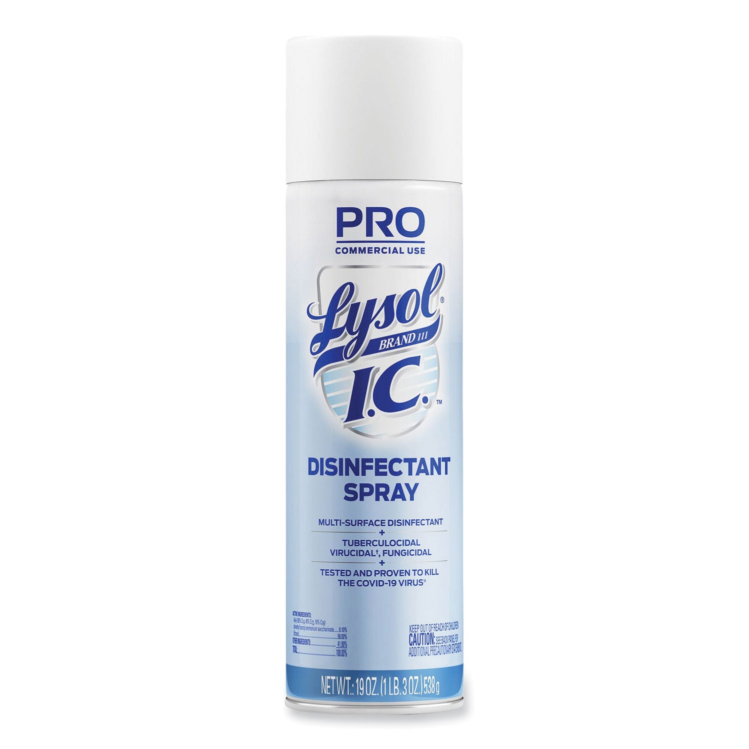 Lysol I.C. Disinfectant Spray, Aerosol, Clear, 19 fl oz, 12/Carton