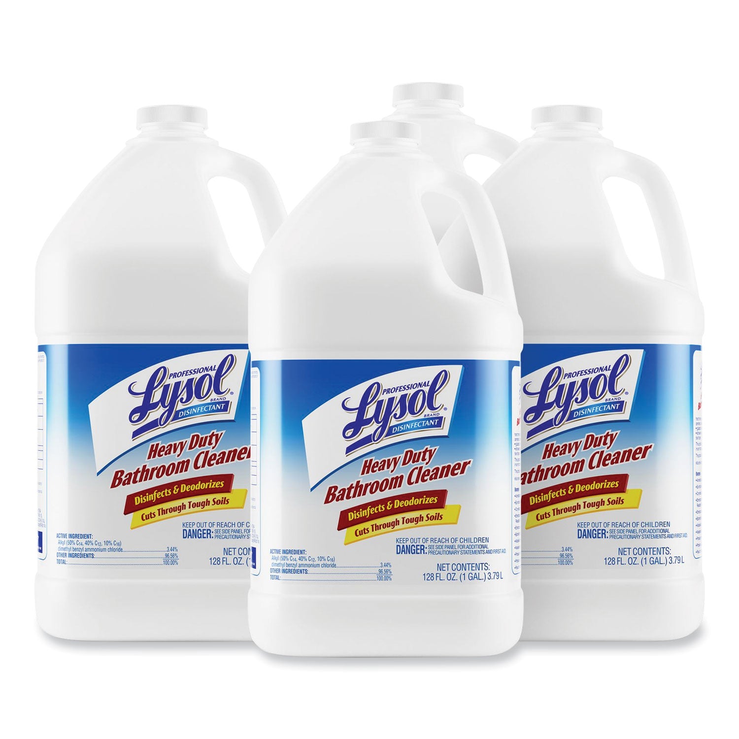 Professional Lysol Heavy-Duty Disinfectant Bathroom Cleaner - Concentrate - 128 fl oz (4 quart) - Citrus Floral Scent - Non-abrasive - 4 / Carton
