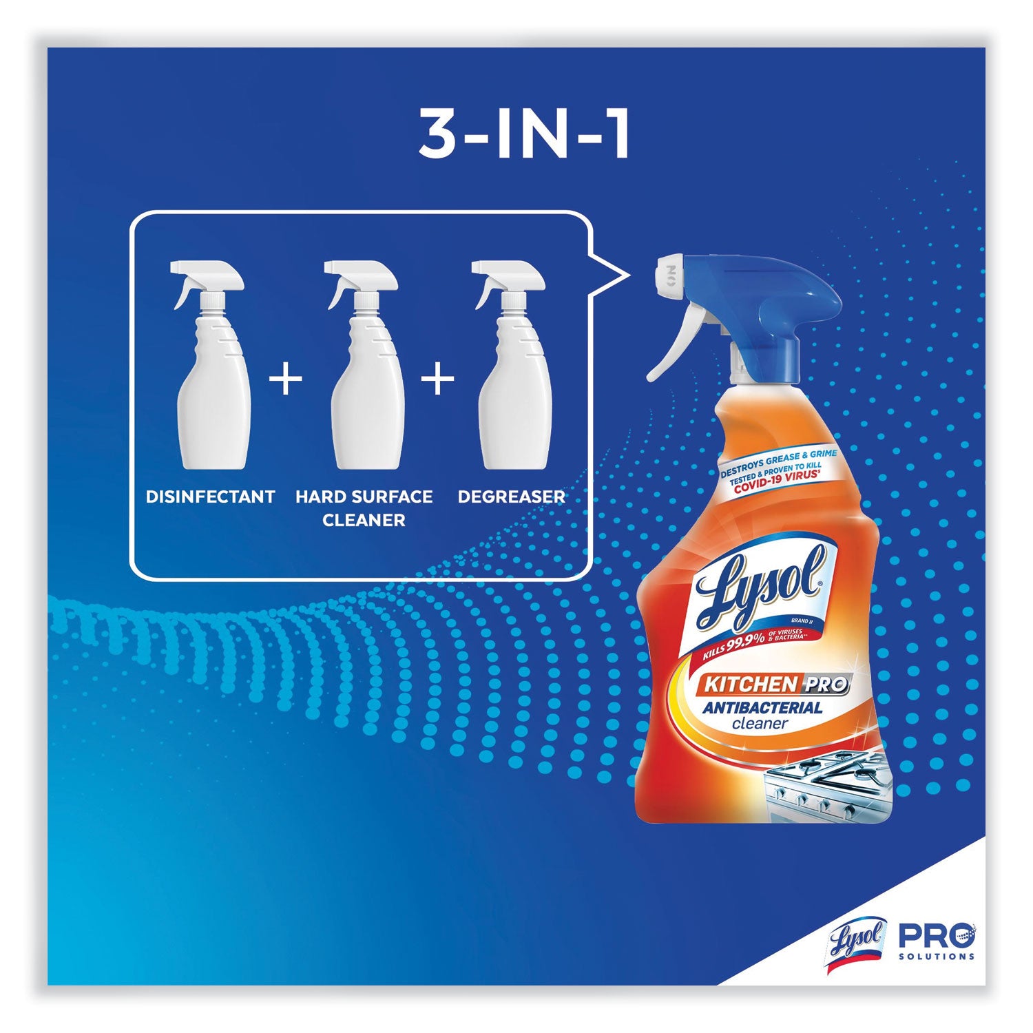 Lysol Kitchen Pro Antibacterial Cleaner - For Multi Surface - 22 fl oz (0.7 quart) - Fresh Citrus Scent - Recommended For: Stain Remover - Deodorize, Streak-free, Chemical-free, Disinfectant, Anti-bacterial, Residue-free - Clear - 1 Each