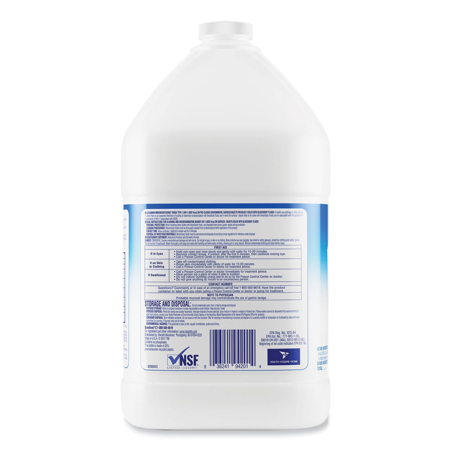 Disinfectant Heavy-Duty Bathroom Cleaner Concentrate, Fresh Lime, 1 gal Bottle