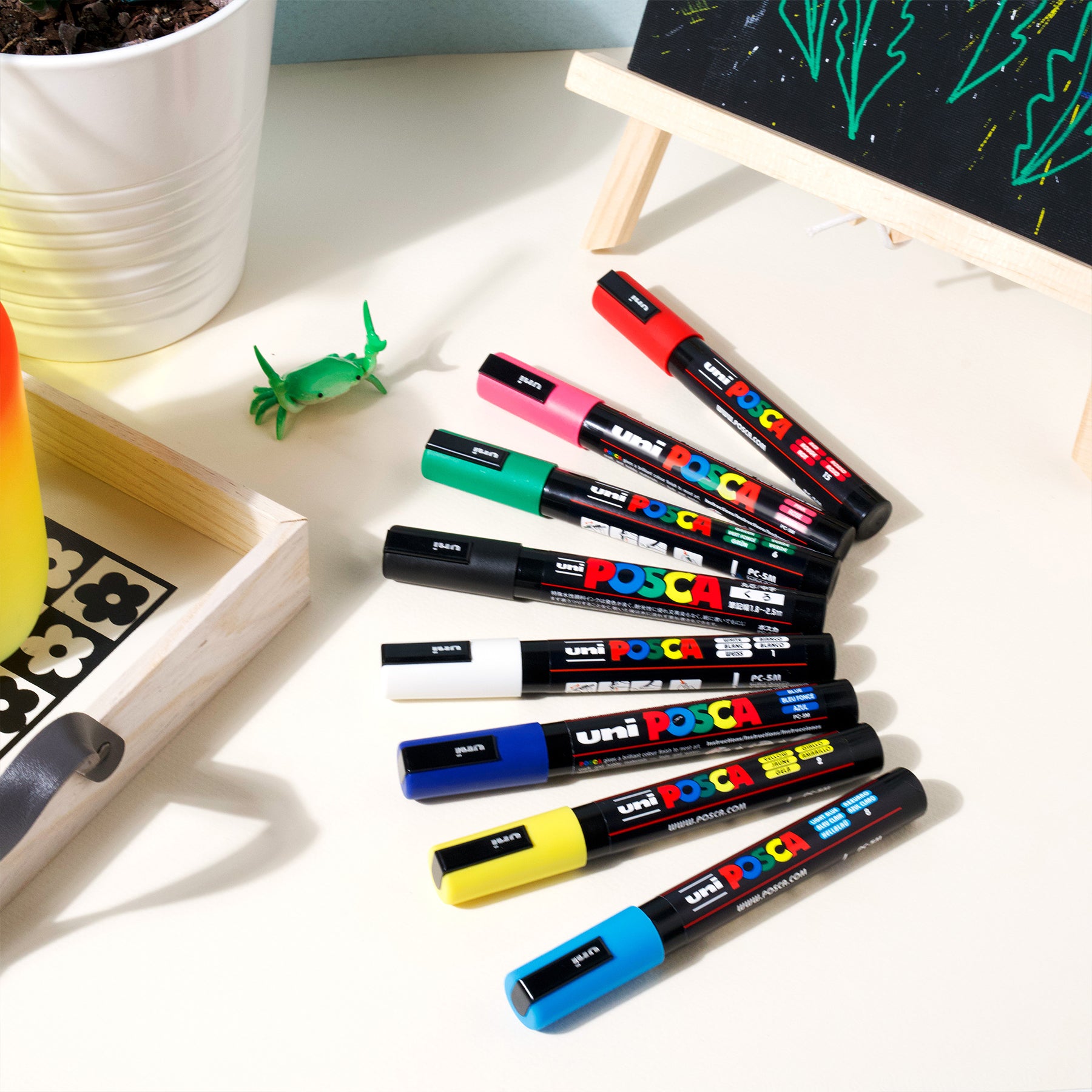 uni® POSCA PC-1M Water-Based Paint Markers, Extra Fine Tip (0.7mm), Black
