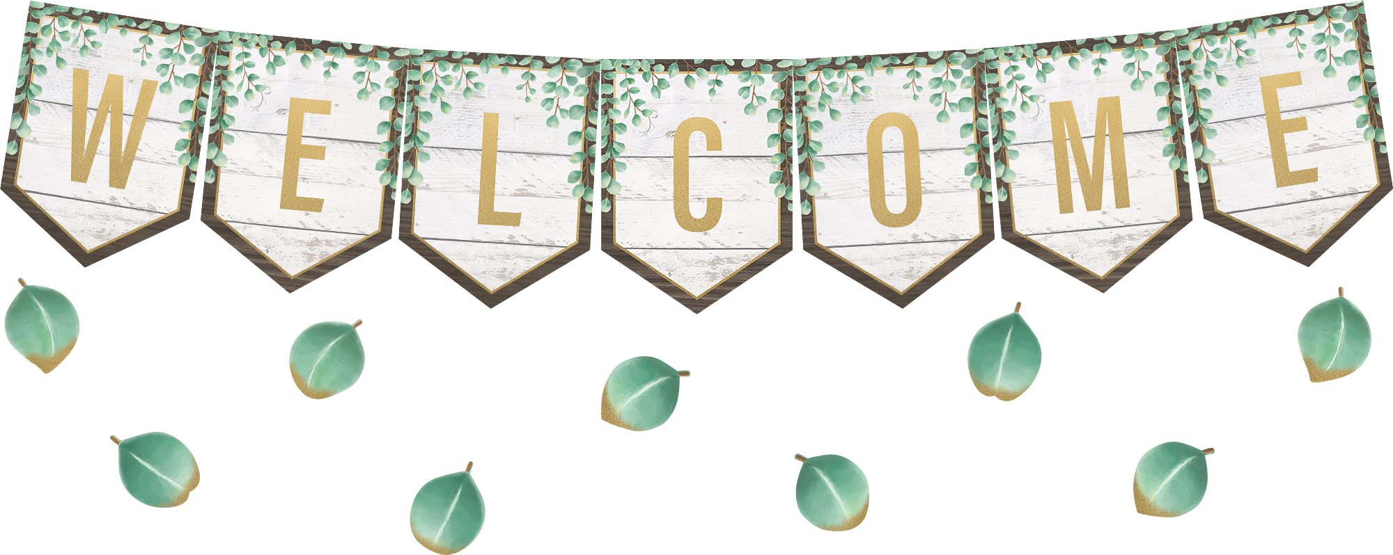 Eucalyptus Pennants Welcome Bulletin Board