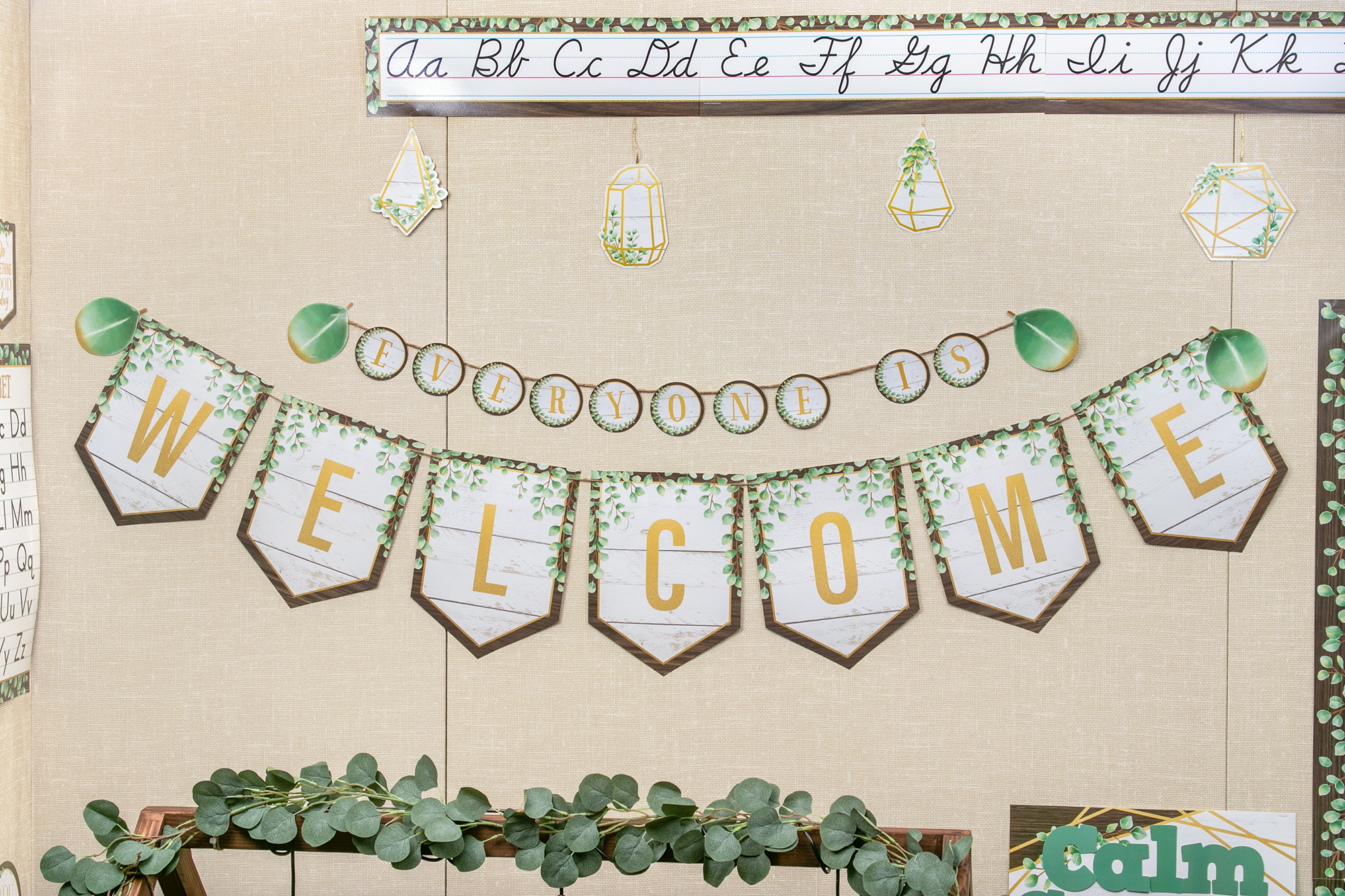 Eucalyptus Pennants Welcome Bulletin Board