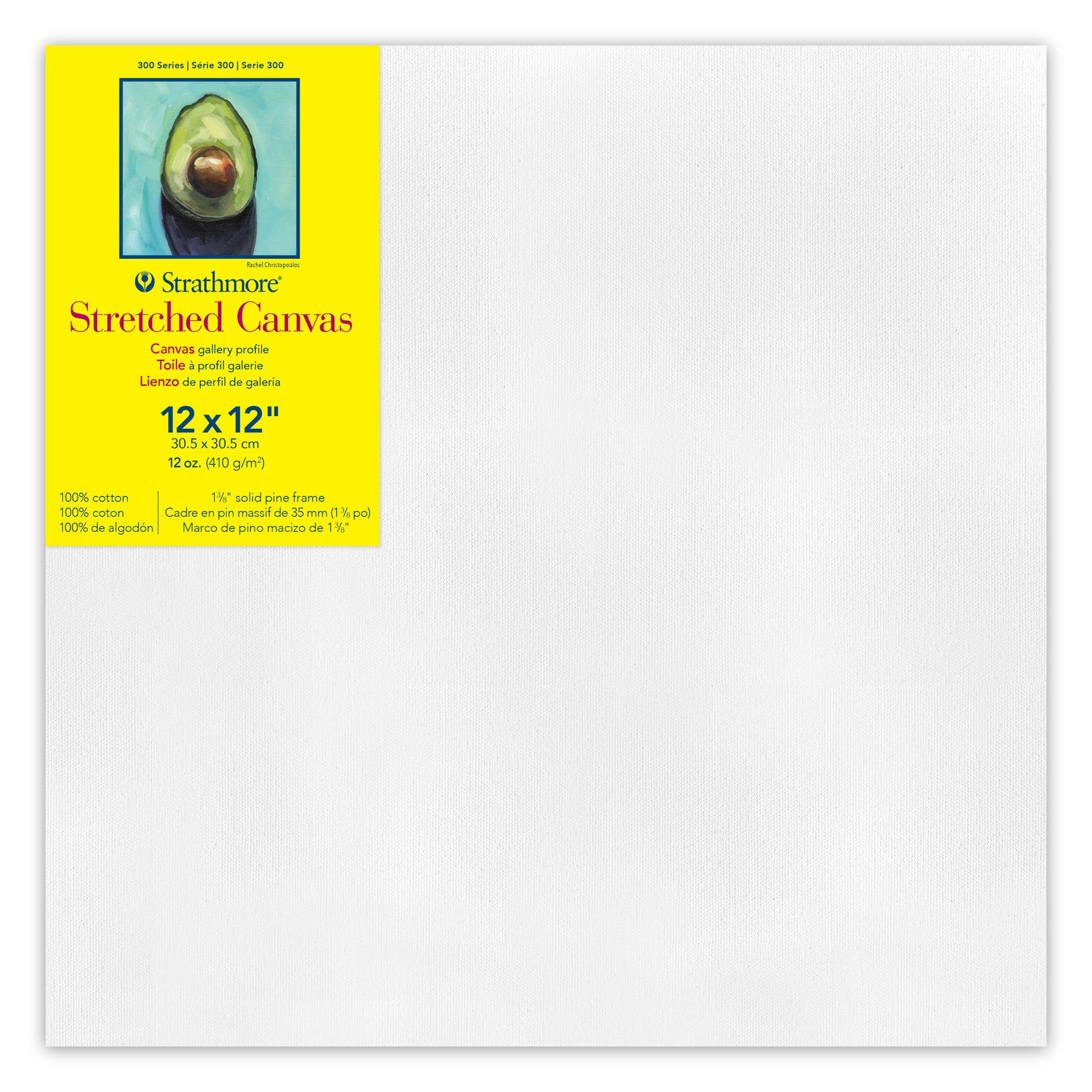 300 Series Gallery Stretched Canvas, 12x12 inch