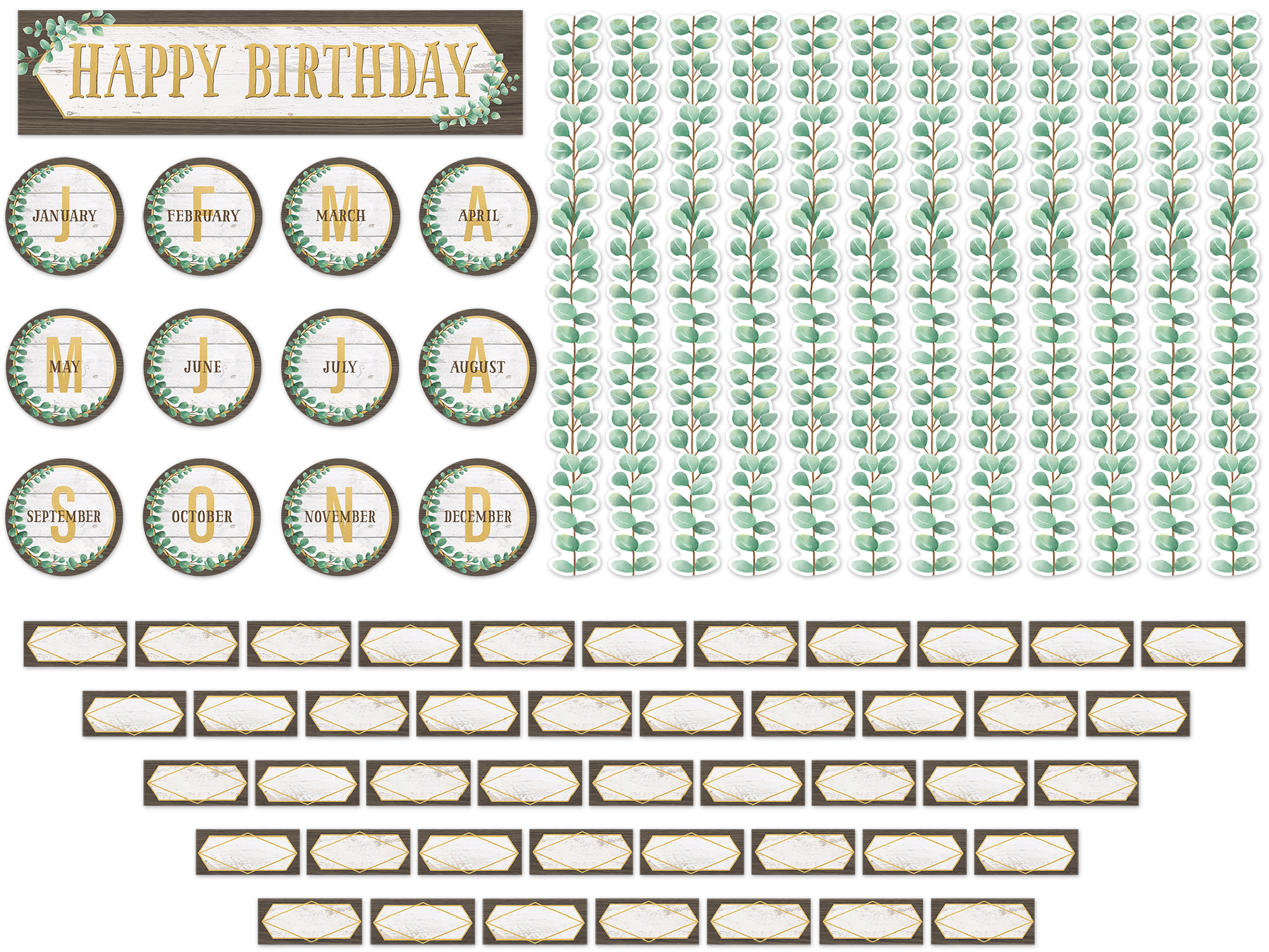 Eucalyptus Happy Birthday Bulletin Board