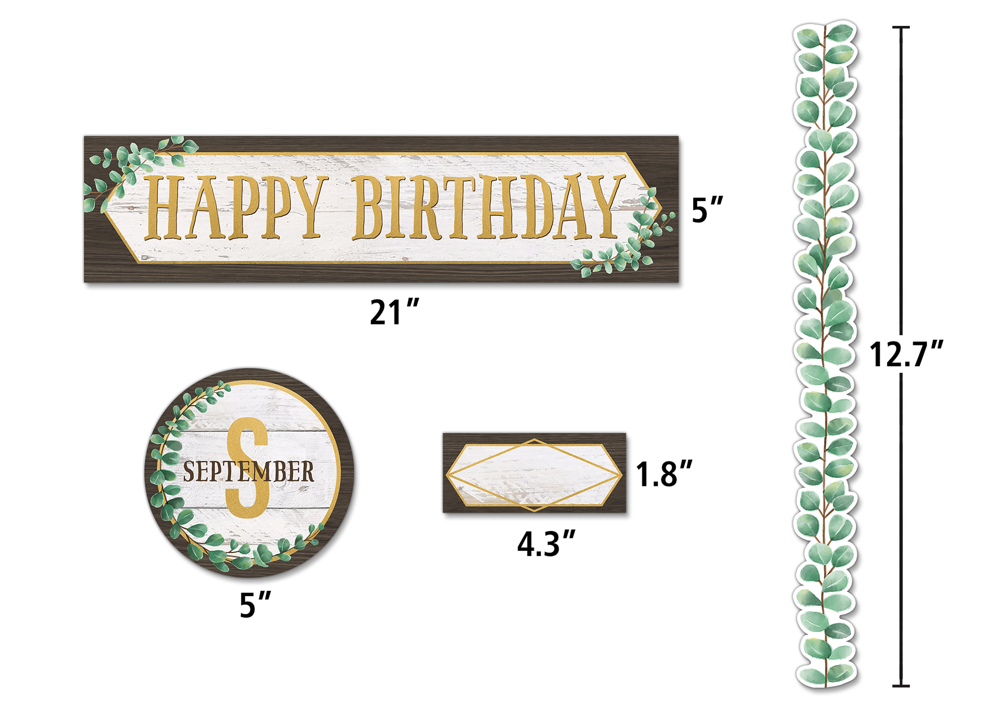 Eucalyptus Happy Birthday Bulletin Board