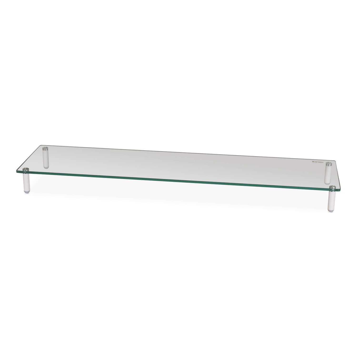 60 lb Load Capacity - 3.25" Height x 39.40" Width x 10.20" Depth - Desktop - Tempered Glass - Clear