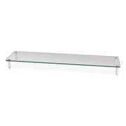 60 lb Load Capacity - 3.25" Height x 39.40" Width x 10.20" Depth - Desktop - Tempered Glass - Clear