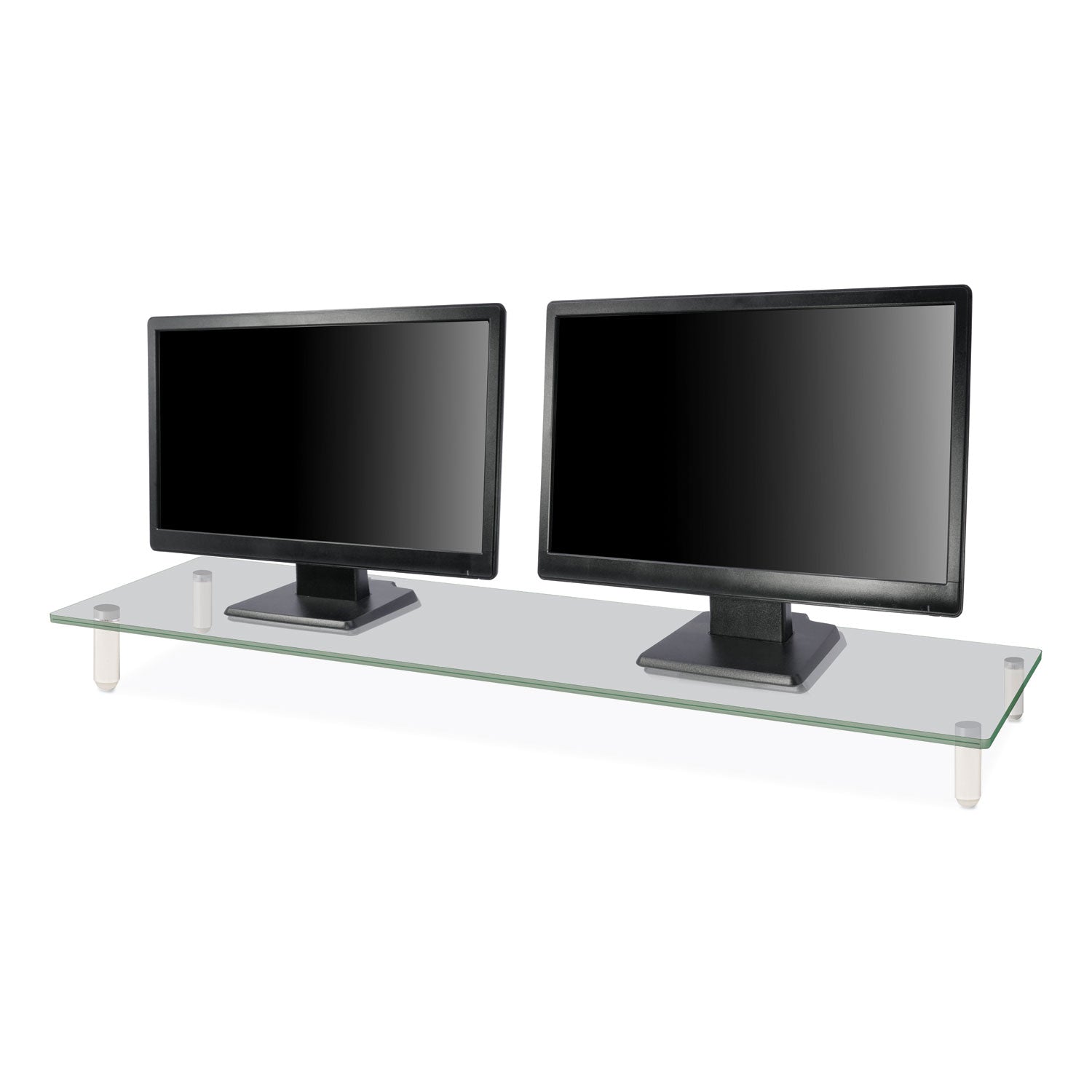60 lb Load Capacity - 3.25" Height x 39.40" Width x 10.20" Depth - Desktop - Tempered Glass - Clear