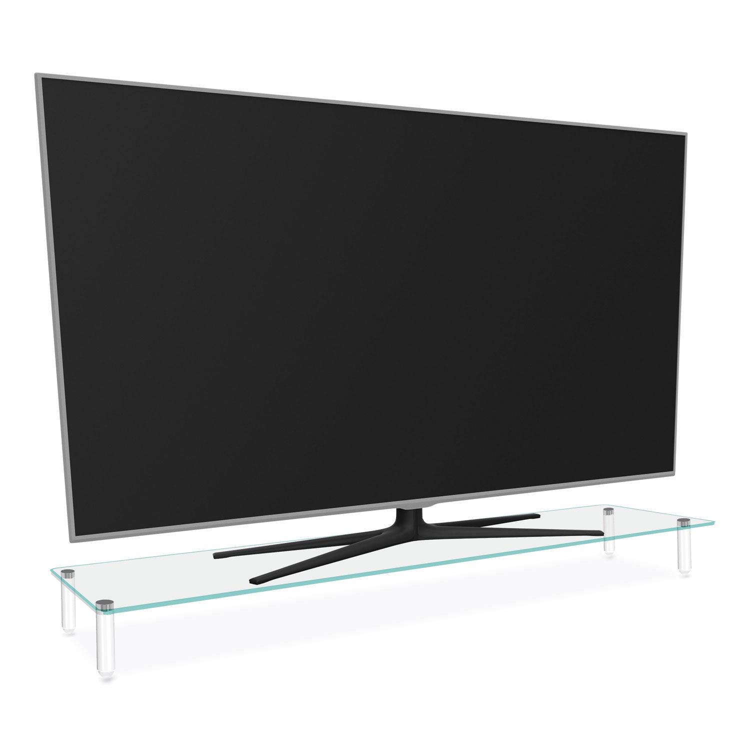 60 lb Load Capacity - 3.25" Height x 39.40" Width x 10.20" Depth - Desktop - Tempered Glass - Clear