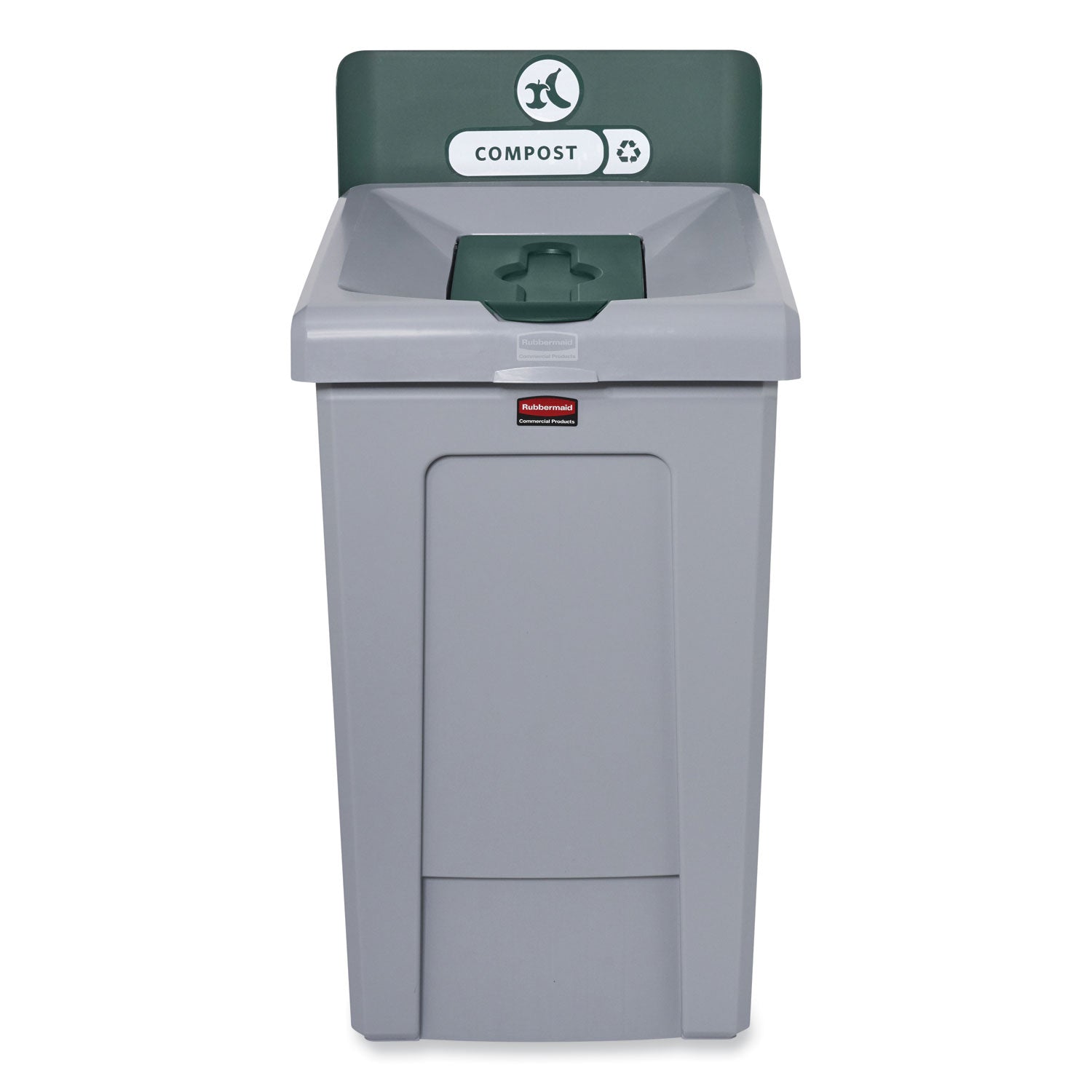 Slim Jim Recycling Station 1-Stream, Compost Collection Station, 33 gal, Resin, Gray