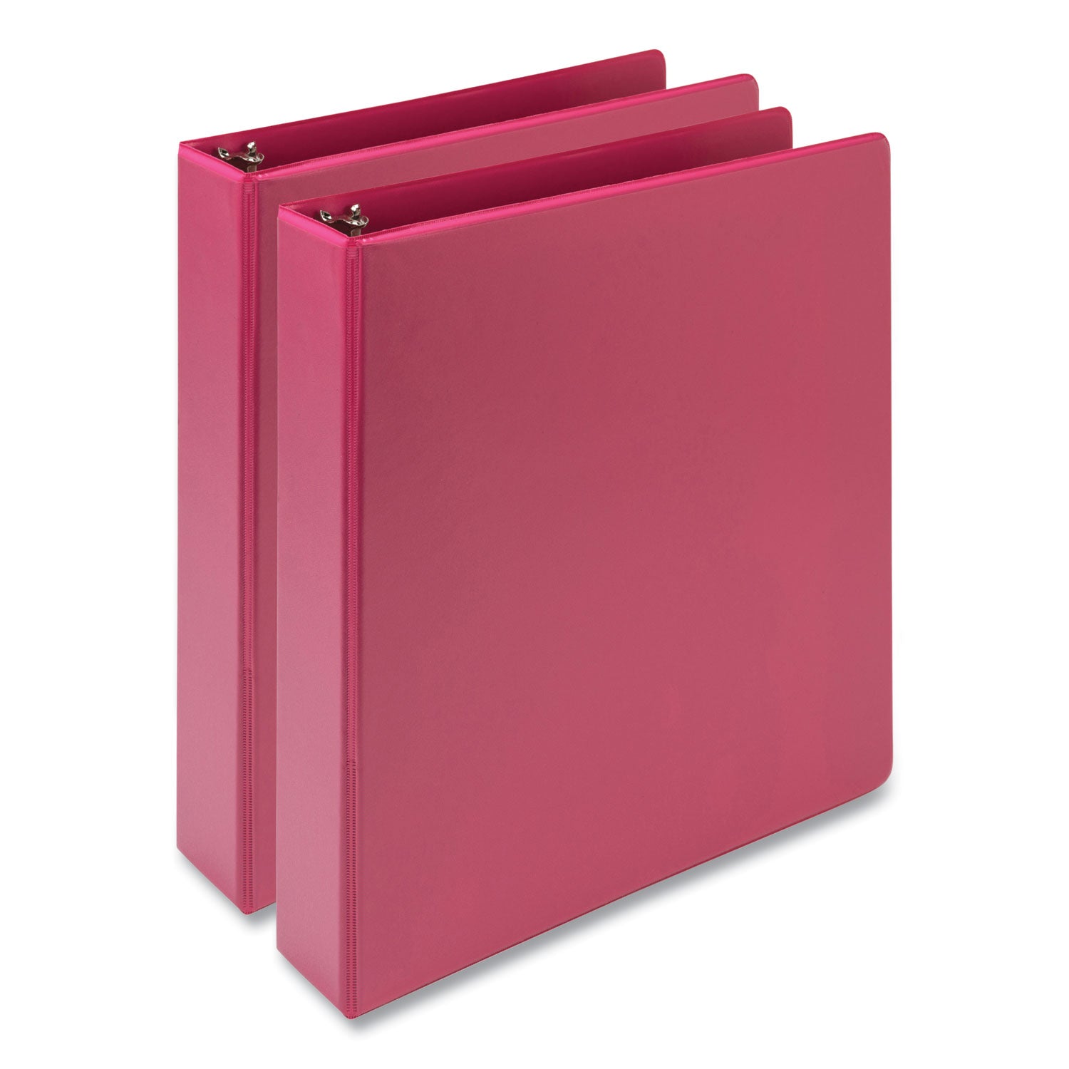 Samsill Earth's Choice Plant-based View Binders, 1 1/2" Capacity, 3 Round Rings, Letter Size, Berry, Bio-based, Recycled, PVC-free, Non-stick, Clear Overlay, 2 Pack