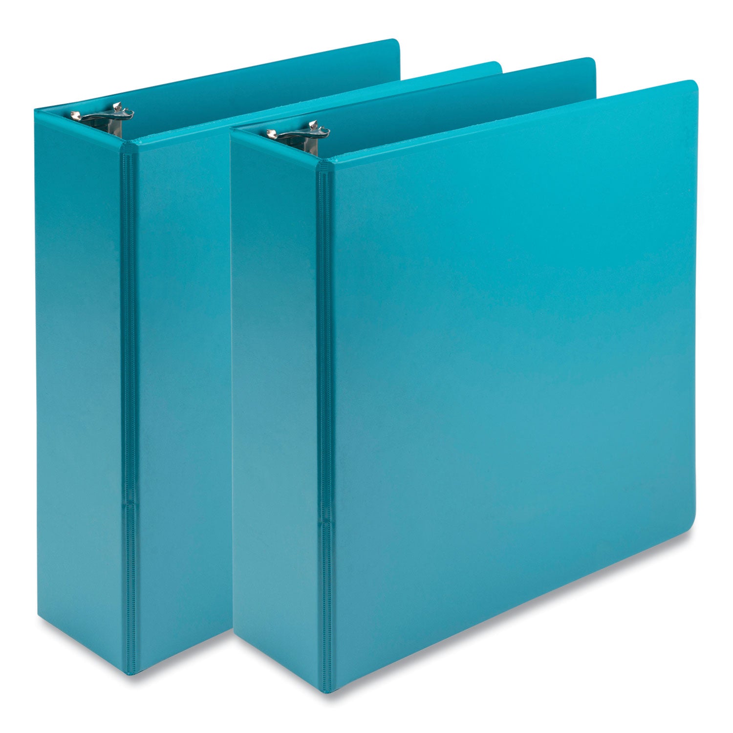 Samsill Earth's Choice Plant-based View Binders, 3" Capacity, Letter Size, 3 Round Rings, 2 Pockets, Turquoise, PVC-free, Non-glare, Durable, 2 Pack