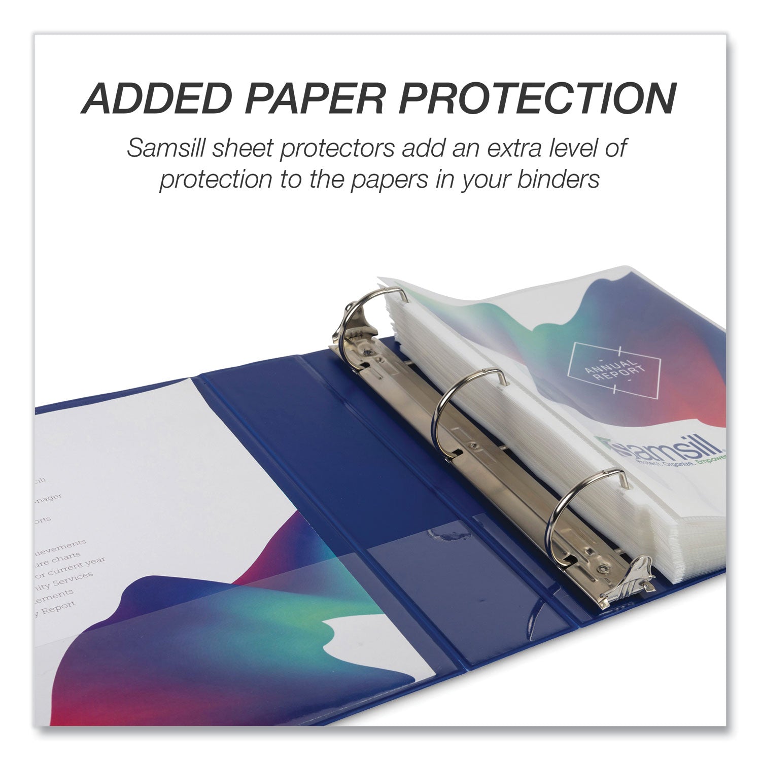 Samsill Durable View Binders, 2" D-Ring, Letter Size, 475 Sheet Capacity, Assorted Colors, 2 Internal Pockets, Polypropylene/Chipboard, 4 Pack