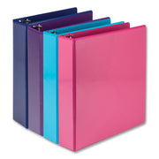 Samsill Durable View Binders, 2" D-Ring, Letter Size, 475 Sheet Capacity, Assorted Colors, 2 Internal Pockets, Polypropylene/Chipboard, 4 Pack
