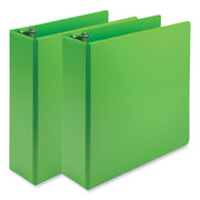 Samsill Earth's Choice Plant-based View Binders, 3" Capacity, Letter Size, 3 Round Rings, 2 Pockets, Lime Green, 2 Pack