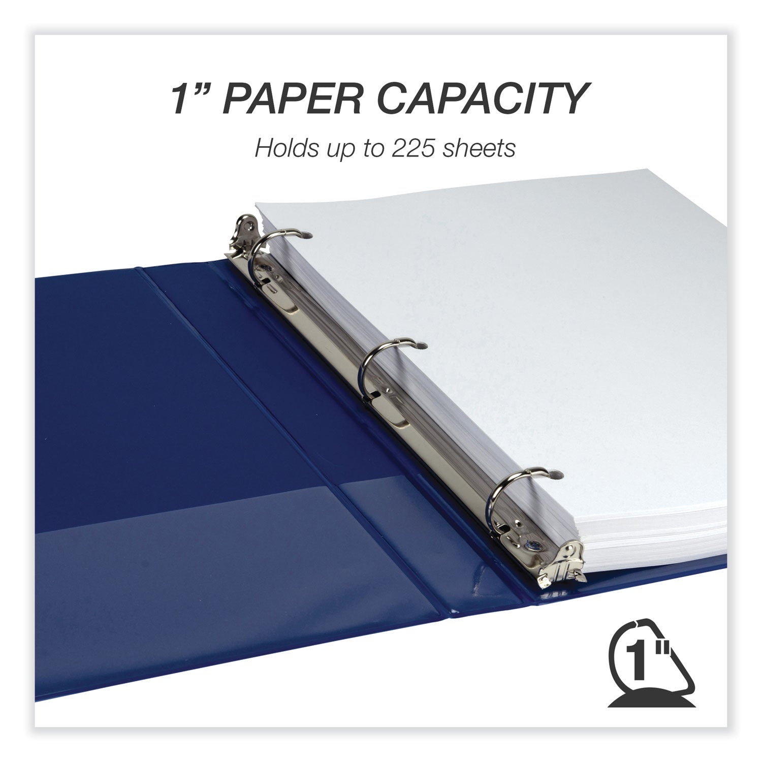 Samsill Durable View Binders, 1" D-Ring, Letter Size, 225 Sheet Capacity, 2 Internal Pockets, Polypropylene/Chipboard, Black/Blue/Red/Green, 4 Pack