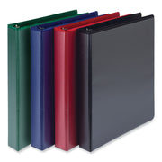 Samsill Durable View Binders, 1" D-Ring, Letter Size, 225 Sheet Capacity, 2 Internal Pockets, Polypropylene/Chipboard, Black/Blue/Red/Green, 4 Pack