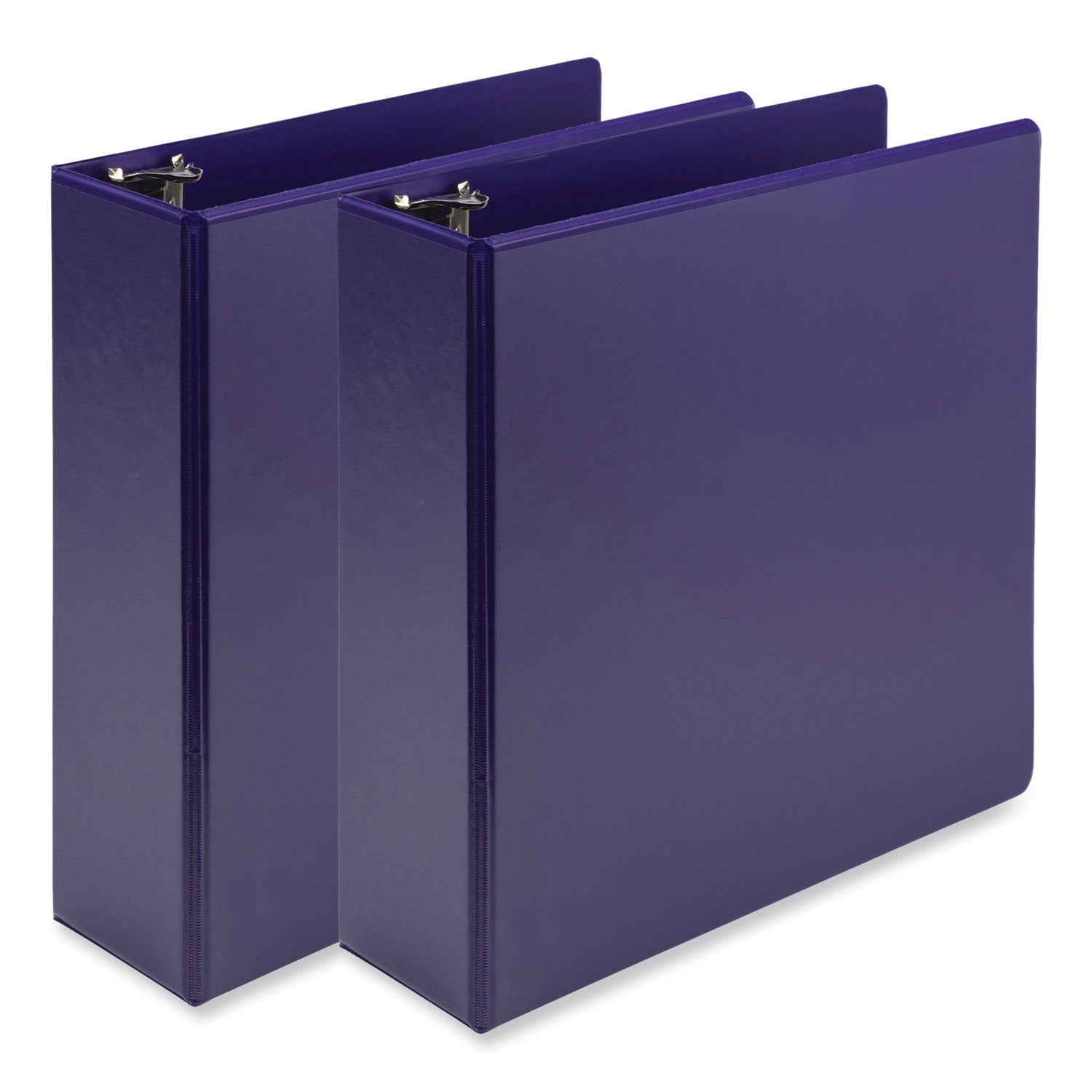 Samsill Earth's Choice Plant-based View Binders, 3" Capacity, Letter Size, 3 Round Rings, Purple, Durable, Clear Overlay, Non-glare, PVC-free, Non-stick, Recycled, 2 Pack