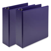 Samsill Earth's Choice Plant-based View Binders, 3" Capacity, Letter Size, 3 Round Rings, Purple, Durable, Clear Overlay, Non-glare, PVC-free, Non-stick, Recycled, 2 Pack