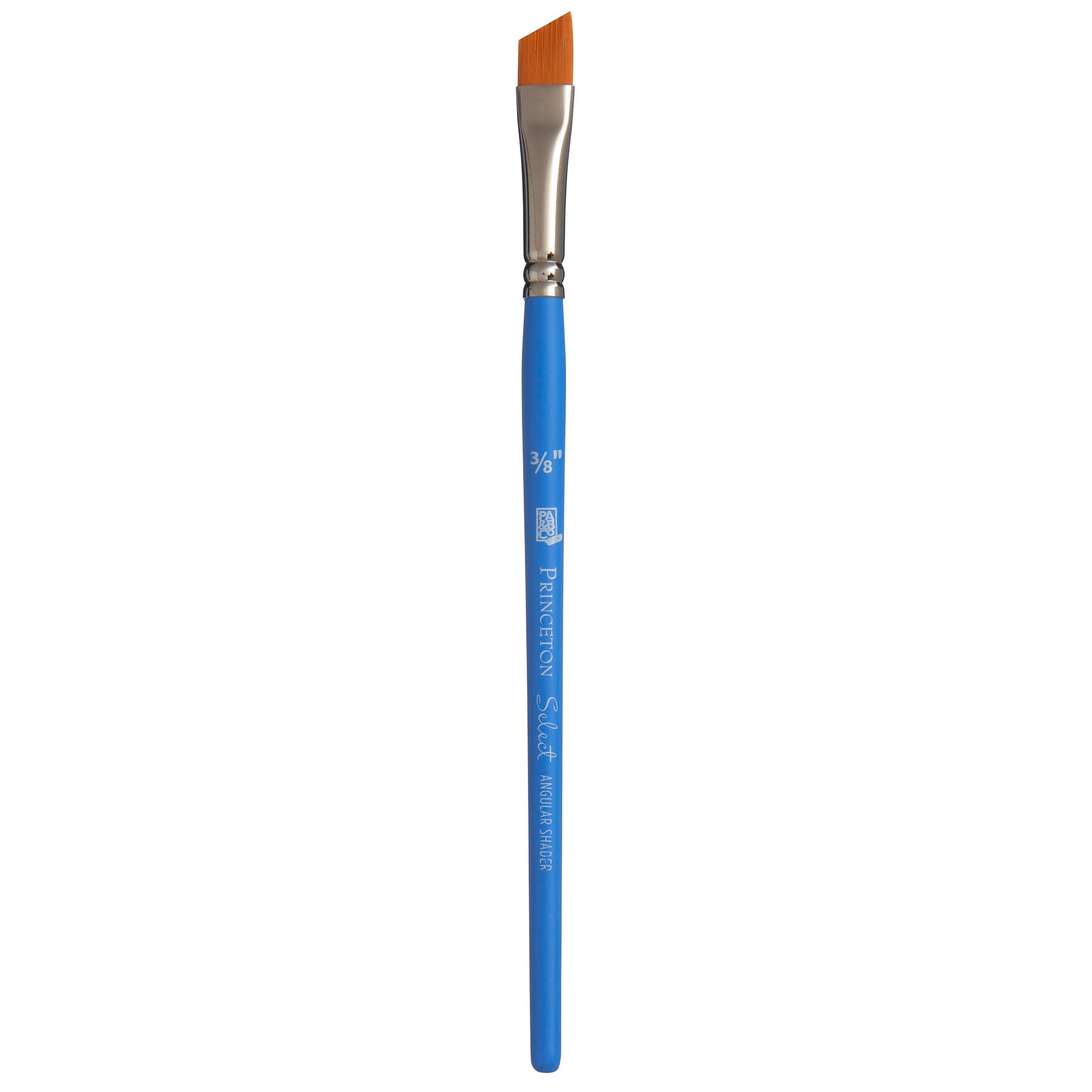 Select Artiste Angle Shader Brush, Synthetic Bristles, Short Handle Mixed Media Paintbrush, Jewel Blue, Size 3/8 inch, 1 Count