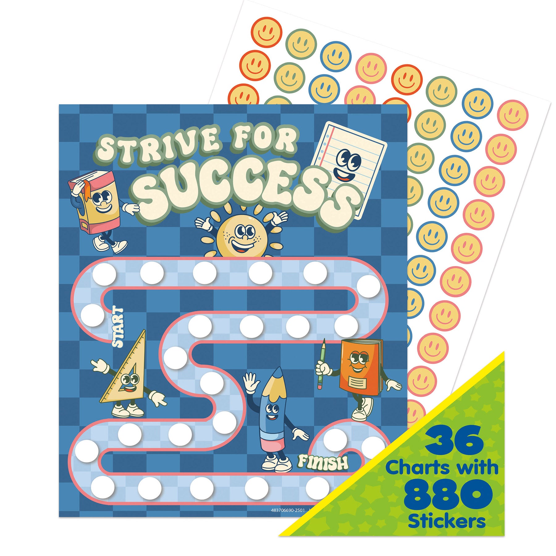 S'Cool Era Mini Reward Chart with Stickers, 36 Per Pack, 6 Packs