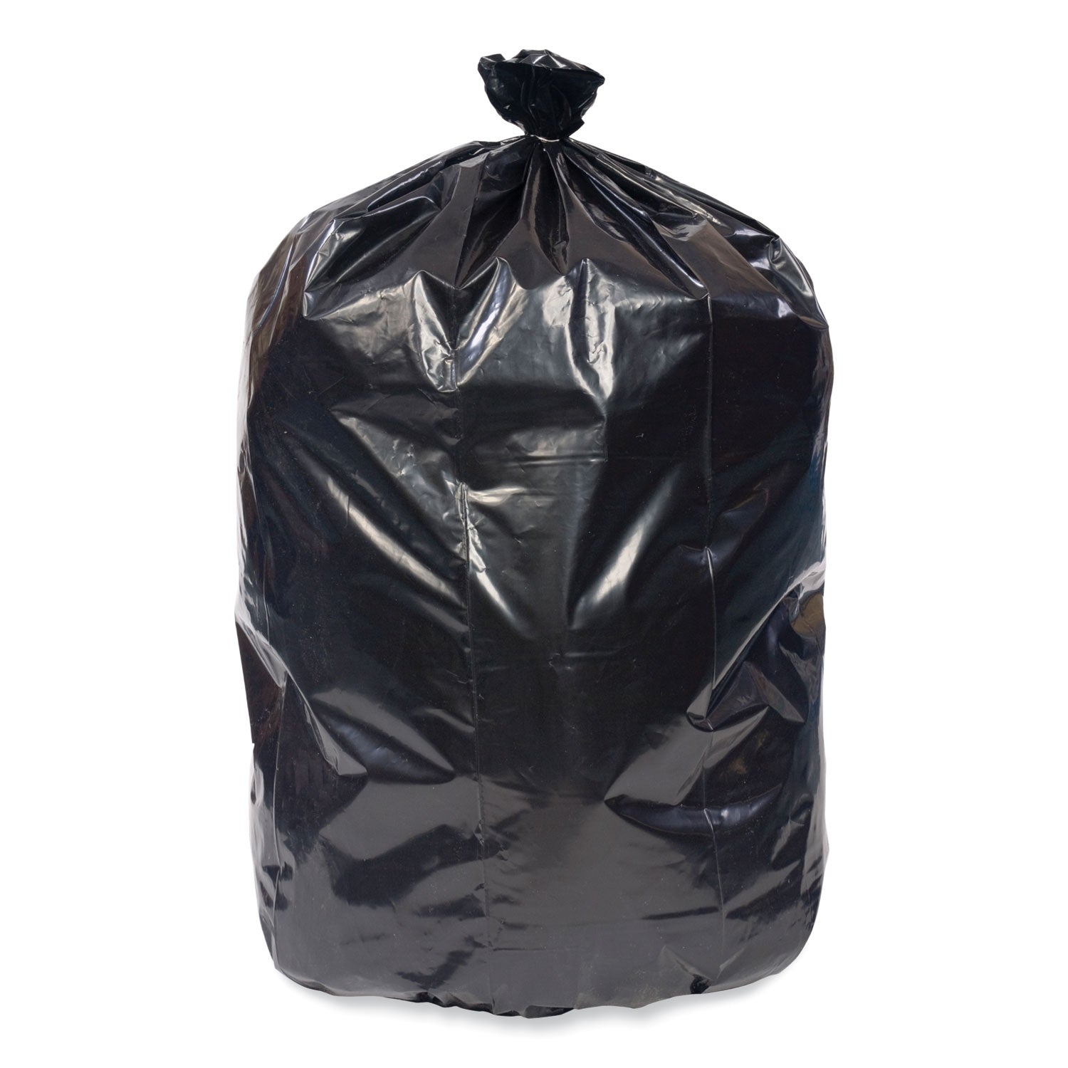 Eco Strong Plus Can Liners, 60 gal, 1.35 mil, 38" x 58", Black, Perforated Roll, 100/Carton
