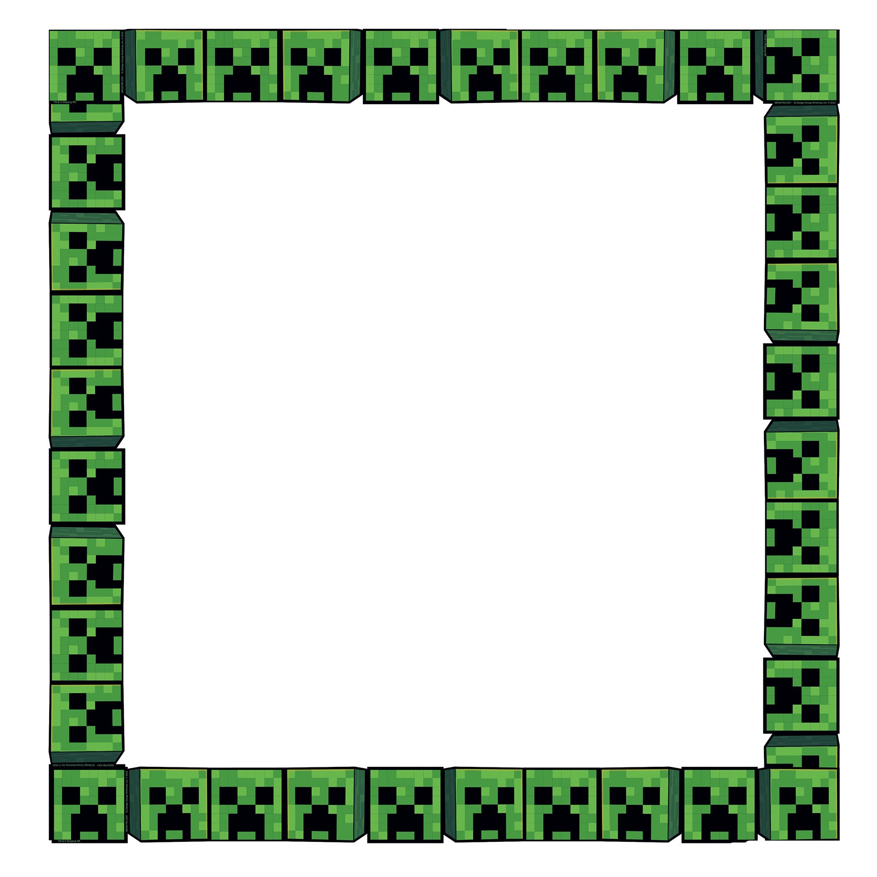 Minecraft Creeper Lineup Wide Trim, 37 Feet