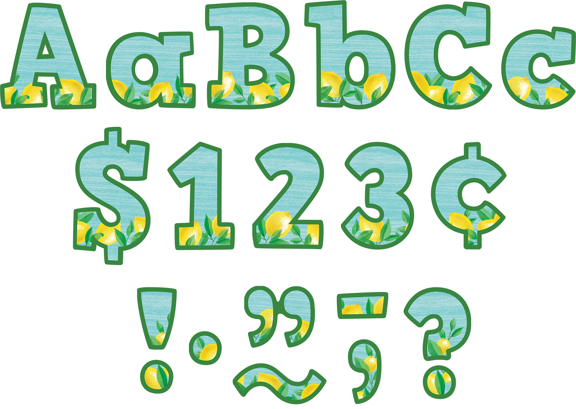 Lemon Zest Bold Block 4" Letters Combo Pack