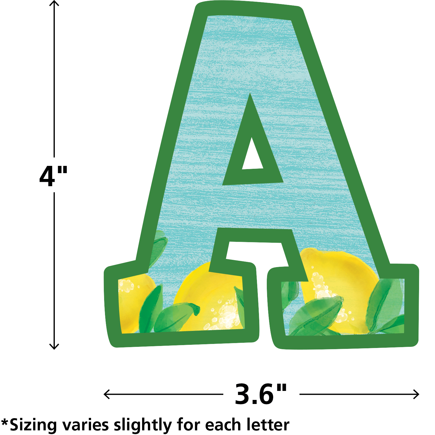 Lemon Zest Bold Block 4" Letters Combo Pack