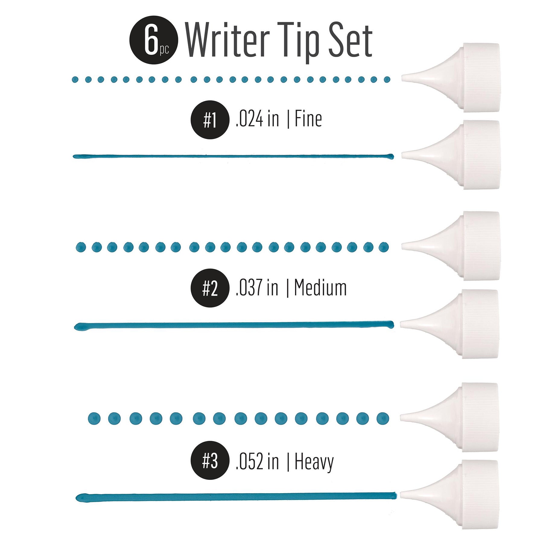 Bottle Top Writer Tips Paint Tools, 6-Piece Set