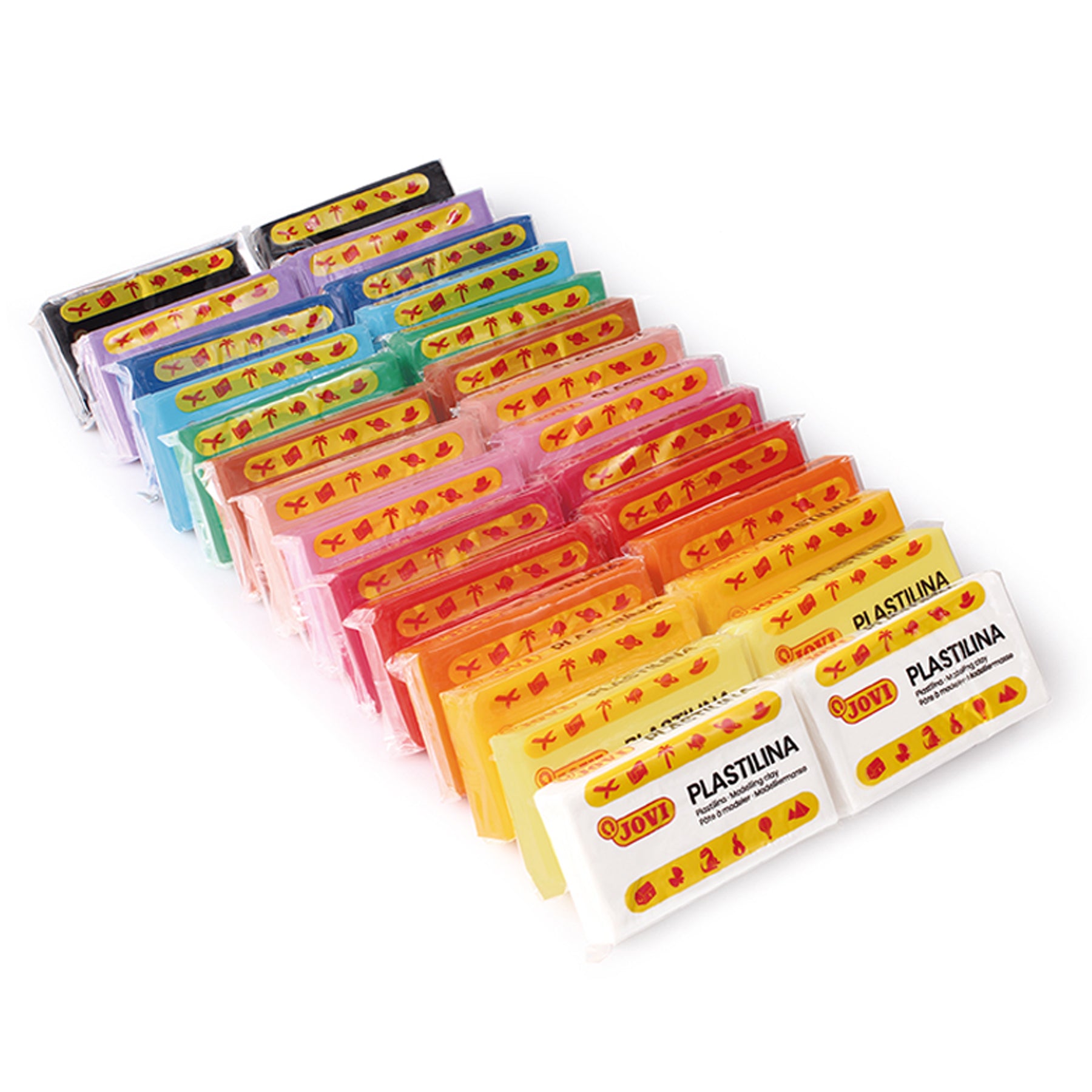 Plastilina Modeling Clay School Pack, 28 Bars, 4 Rollers, 15 Spatulas