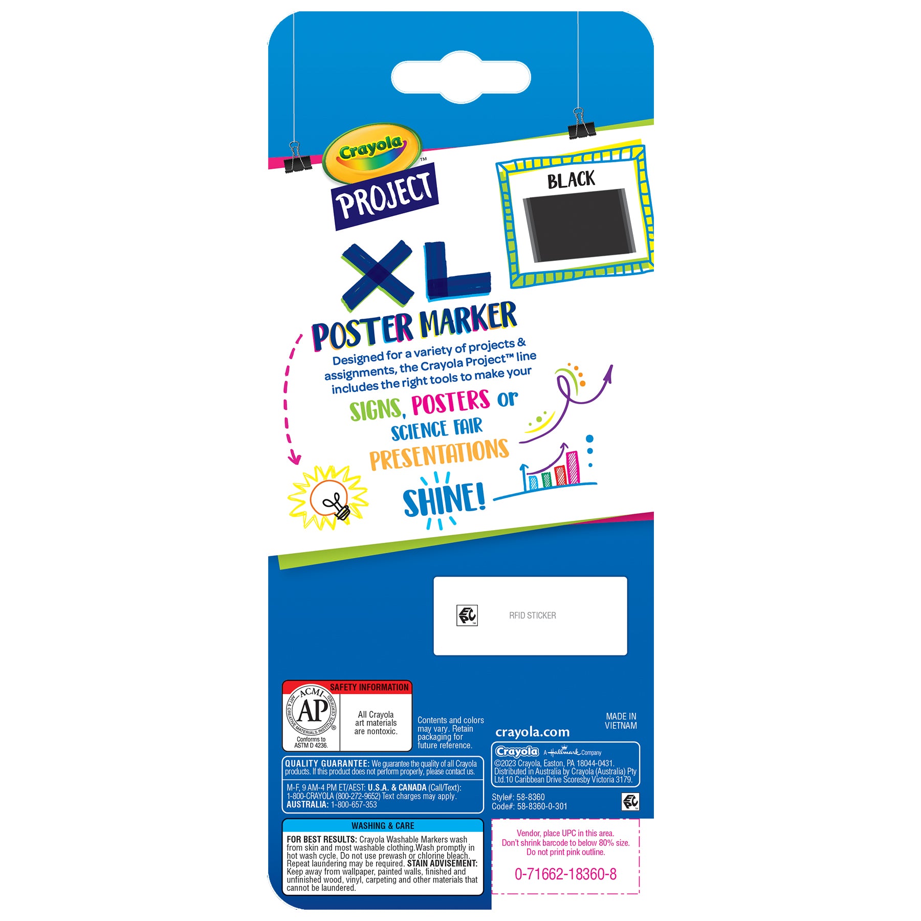 Project XL Poster Marker, Black, Single
