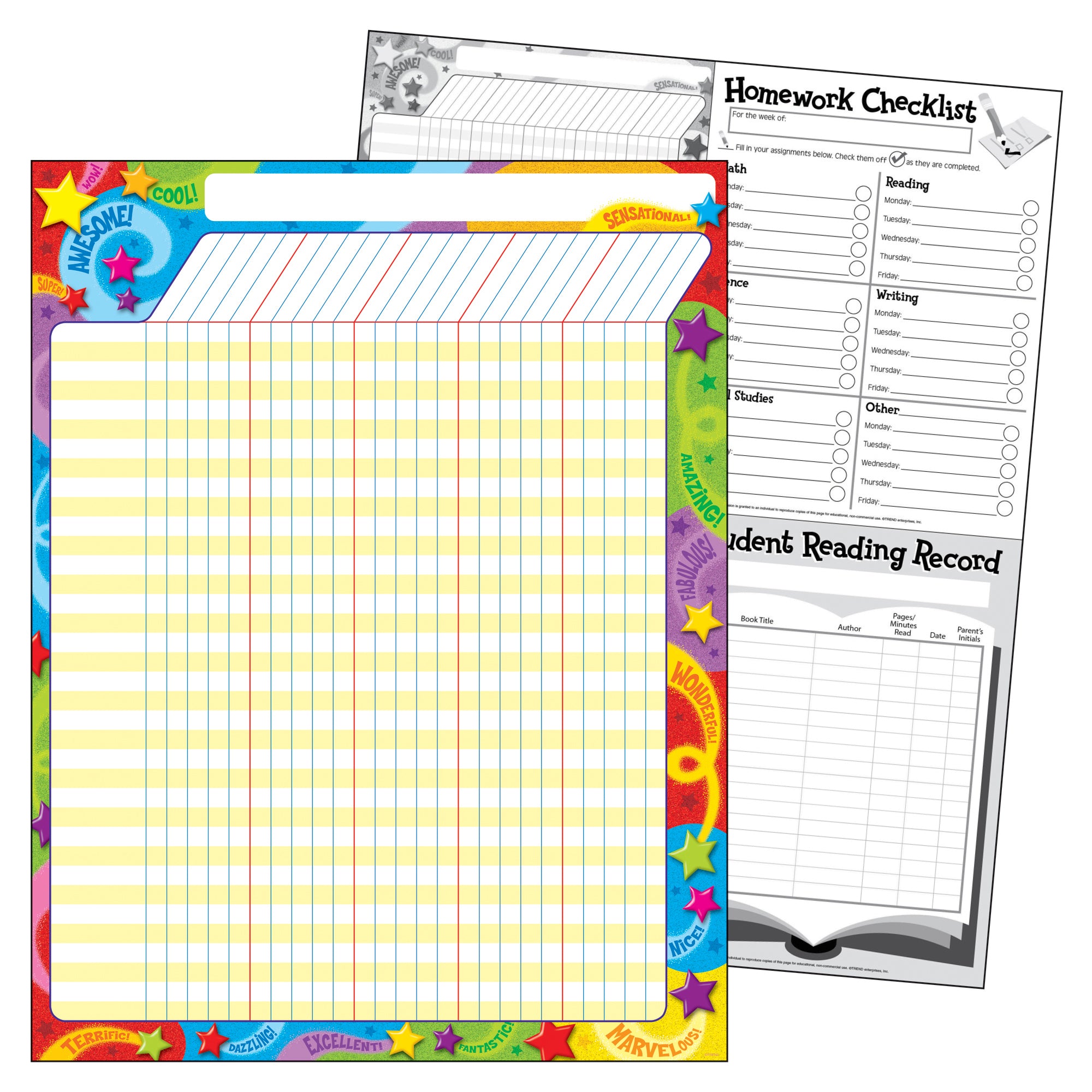 Praise Words 'n Stars Incentive Chart, 17" x 22"